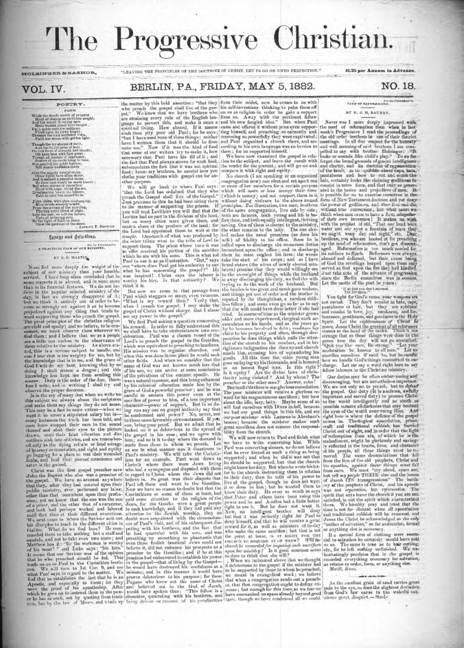 The Progressive Christian v.4 n.18 (May 5, 1882) Thumbnail