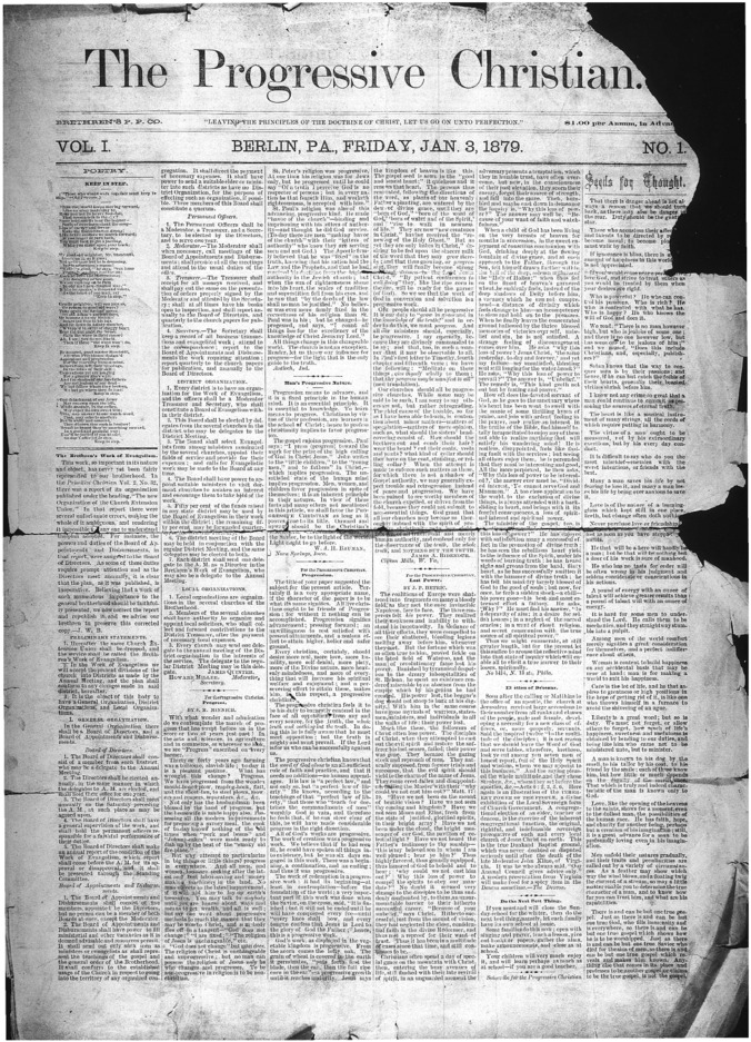 The Progressive Christian v.1 n.1 (Jan. 3, 1879) Thumbnail