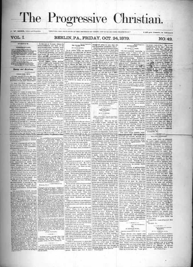 The Progressive Christian v.1 n.42 (October 24, 1879) Thumbnail