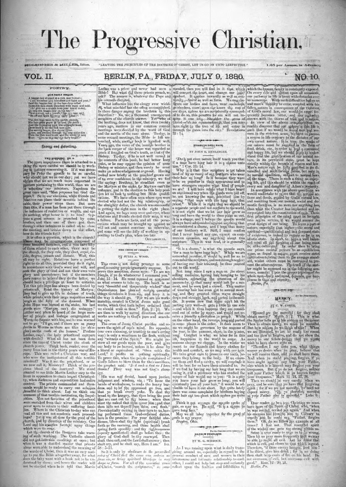 The Progressive Christian v.2 n. 10(July 9, 1880) Thumbnail