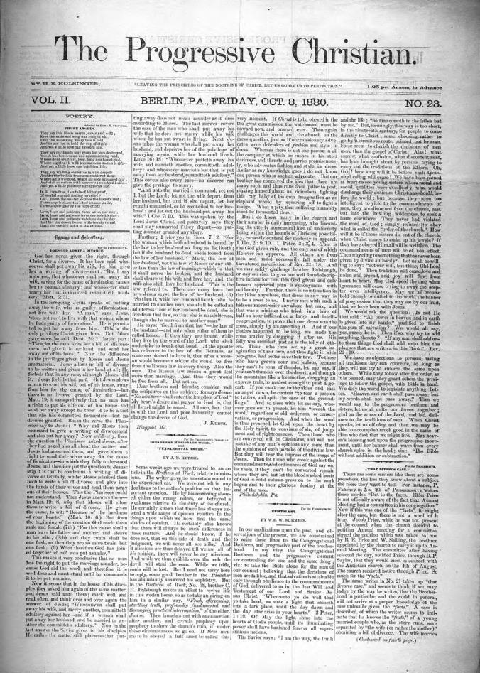 The Progressive Christian v.2 n.23 (Oct 8, 1880) Thumbnail