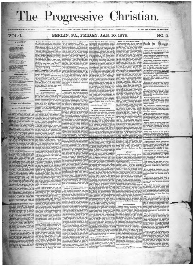 The Progressive Christian v.1 n.2 (Jan. 10, 1879) Thumbnail