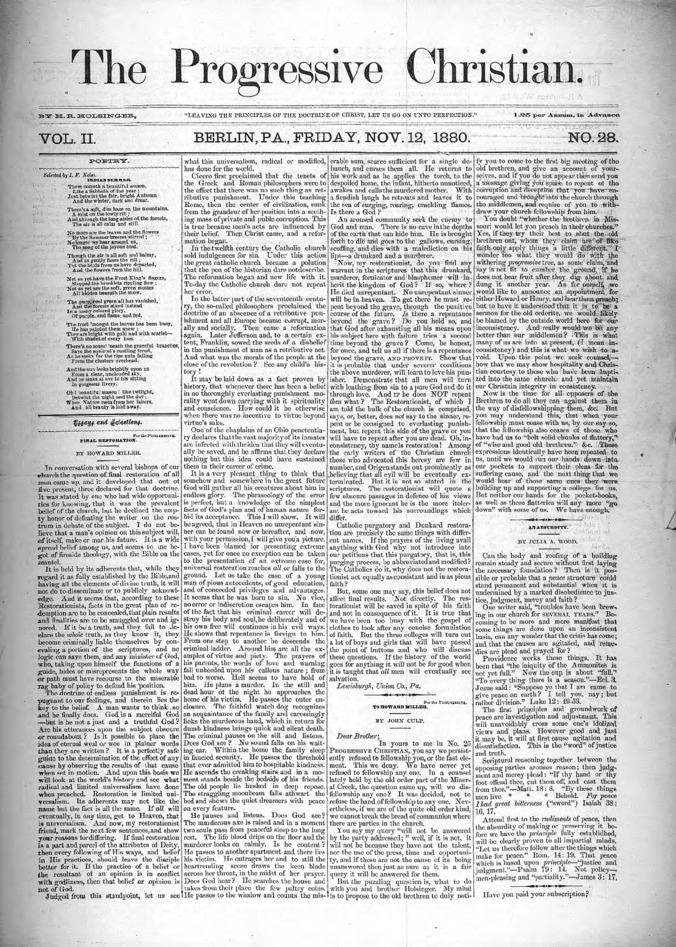 The Progressive Christian v.2 n.28 (Nov 12, 1880) Thumbnail