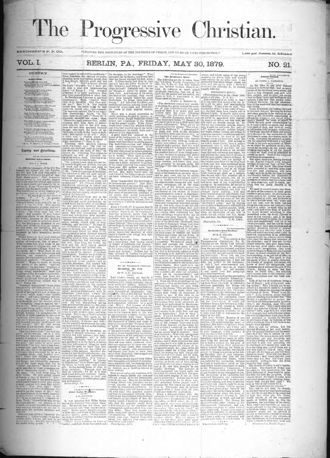 The Progressive Christian v.1 n.21 (May 30, 1879) Thumbnail