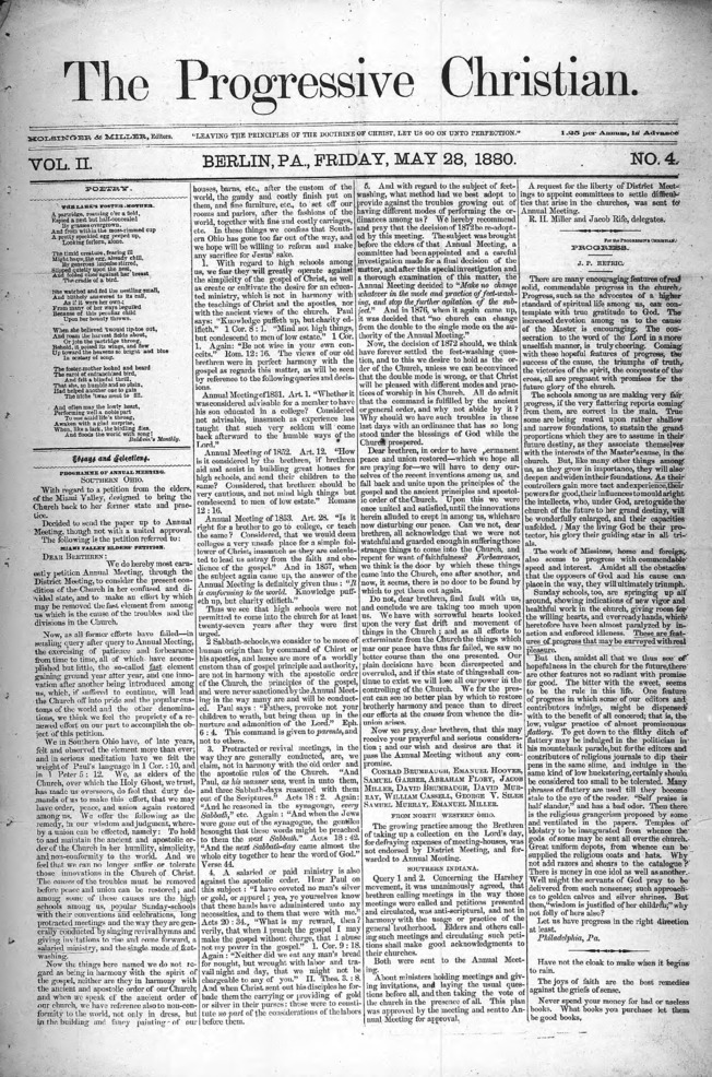 The Progressive Christian v.2 n.4 (May 28, 1880) Thumbnail