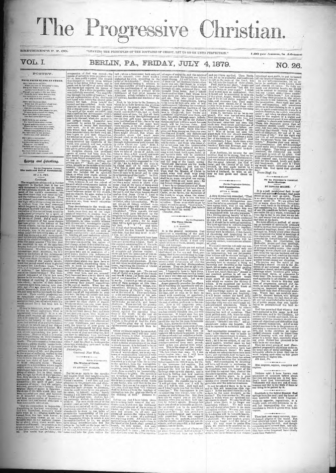 The Progressive Christian v.1 n.26 (July 4, 1879) | ID: 2508ca73-0d7e ...