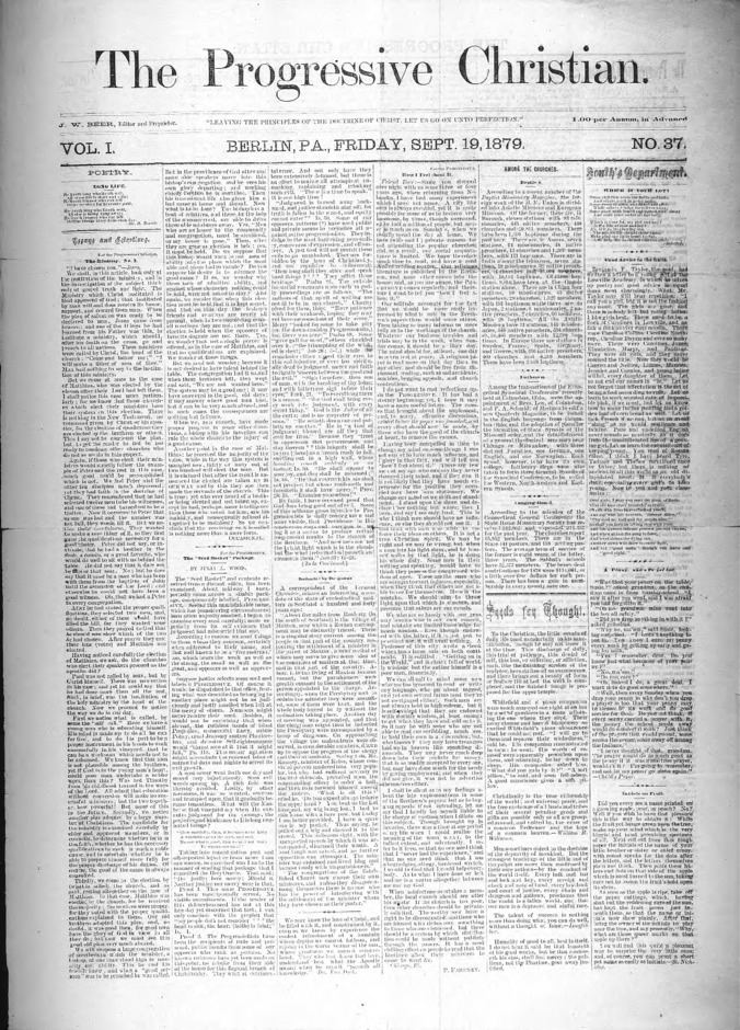 The Progressive Christian v.1 n.37 (September 19, 1879) Thumbnail