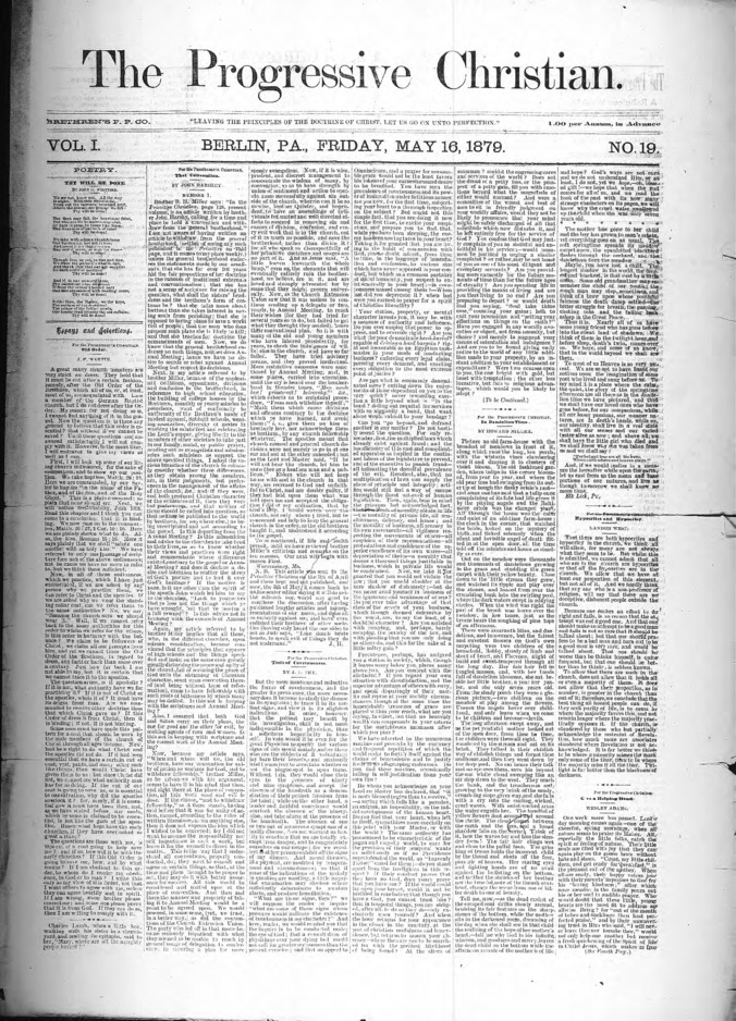 The Progressive Christian v.1 n.19 (May 16, 1879) Thumbnail