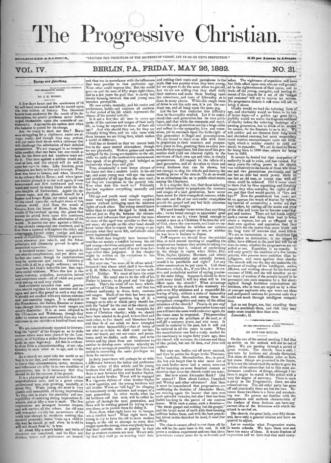 The Progressive Christian v.4 n.21 (May 26, 1882) Thumbnail